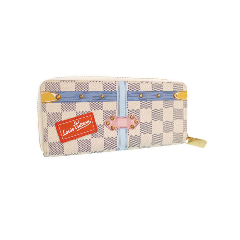 Louis Vuitton White Portefeuille Damier Long Wallet Azur Clemence